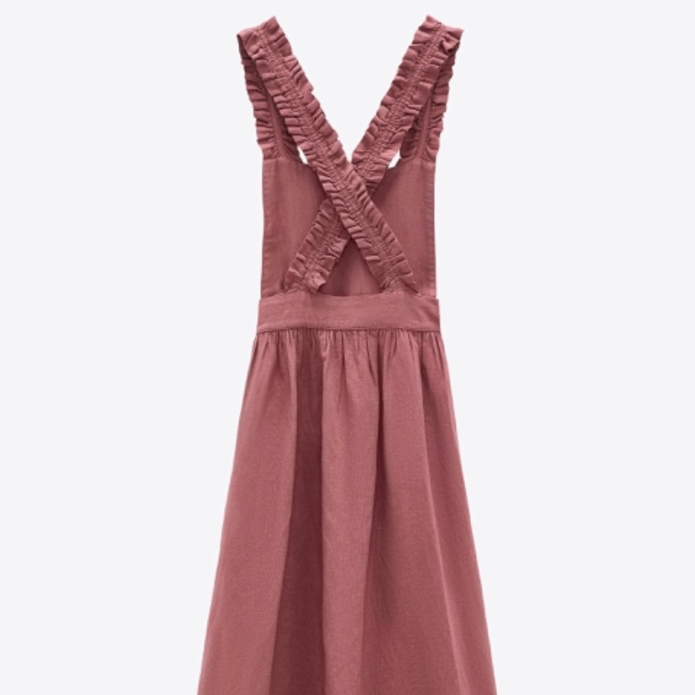 Zara Ruffle Strap Pinafore Dress XS
